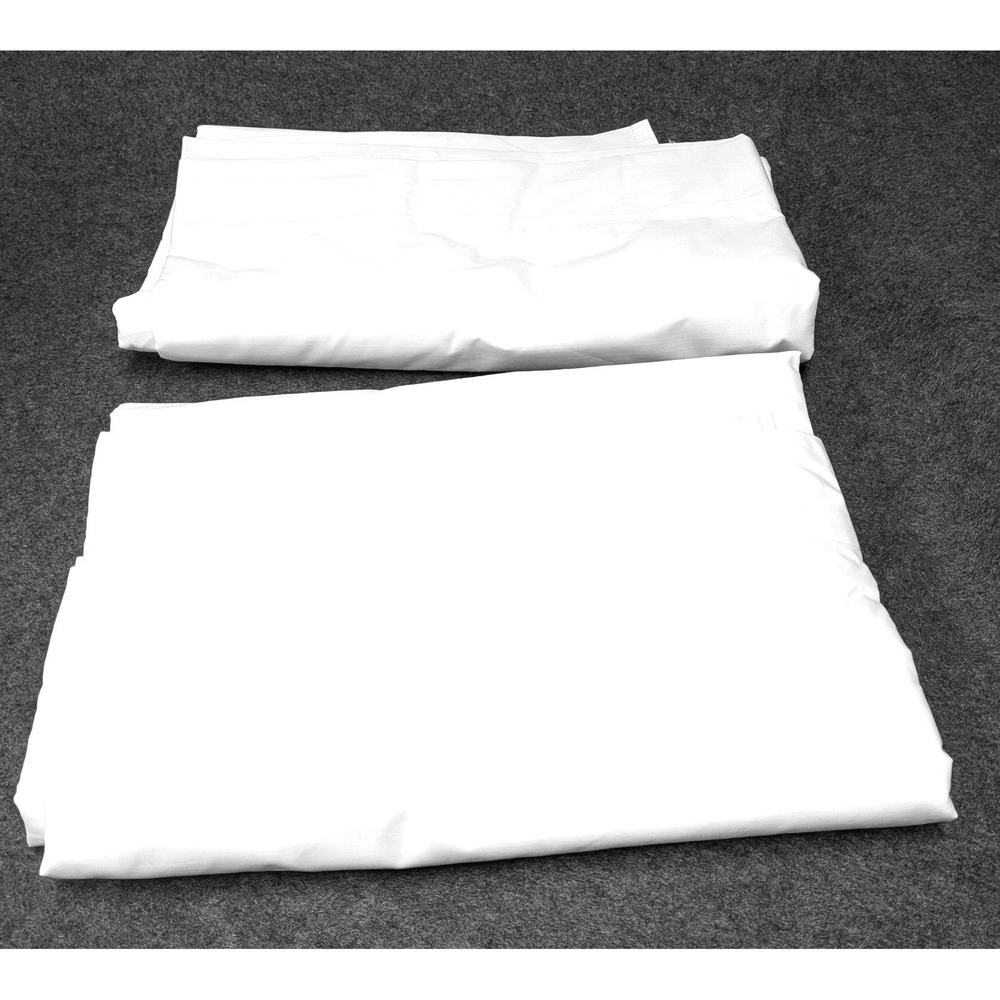 Manchester Mills Fairview Queen Flat Sheets White Hotel Bedding Lot of 2
